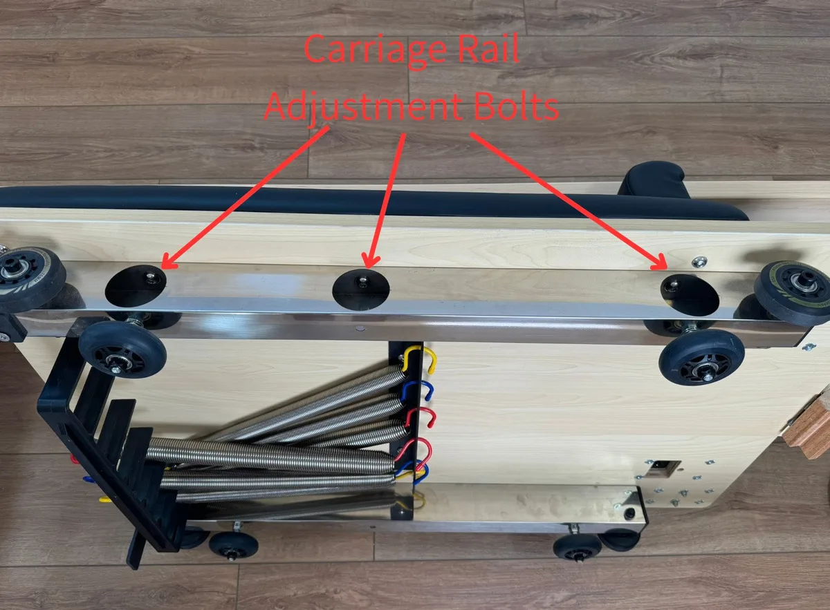 Reformer carriage rails