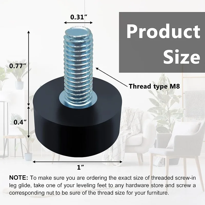 threaded leveling feet
